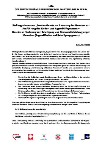 Stellungnahme „Jugendförder- und Beteiligungsgesetzes“