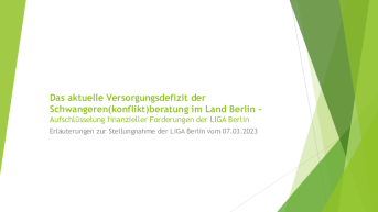 Das aktuelle Versorgungsdefizit der Schwangeren(konflikt)beratung im Land Berlin – Aufschlüsselung finanzieller Forderungen der LIGA Berlin Erläuterungen zur Stellungnahme vom 07.03.2023