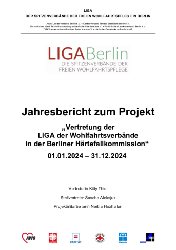 Jahresbericht zum Projekt  „Vertretung der LIGA der Wohlfahrtsverbände in der Berliner Härtefallkommission“