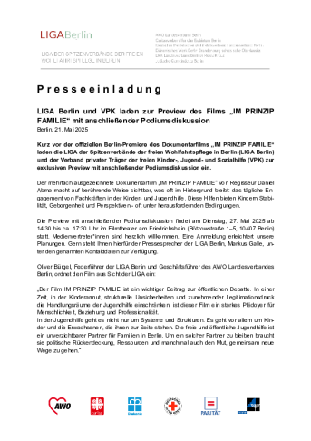 Presseeinladung: Preview des Films „IM PRINZIP FAMILIE“